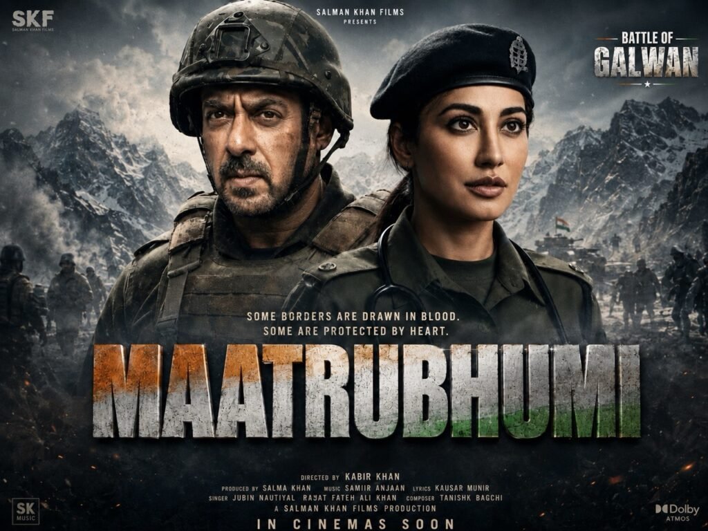 Official poster of the upcoming Bollywood movie Maatrubhumi: May War Rest In Peace featuring Salman Khan and Chitrangada Singh.